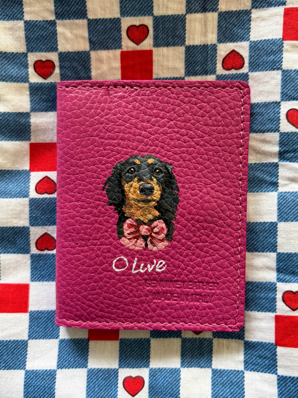 Custom Pet Portrait Leather Cardholder