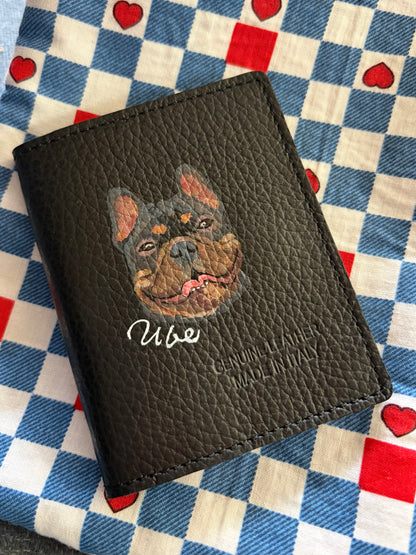 Custom Pet Portrait Leather Cardholder