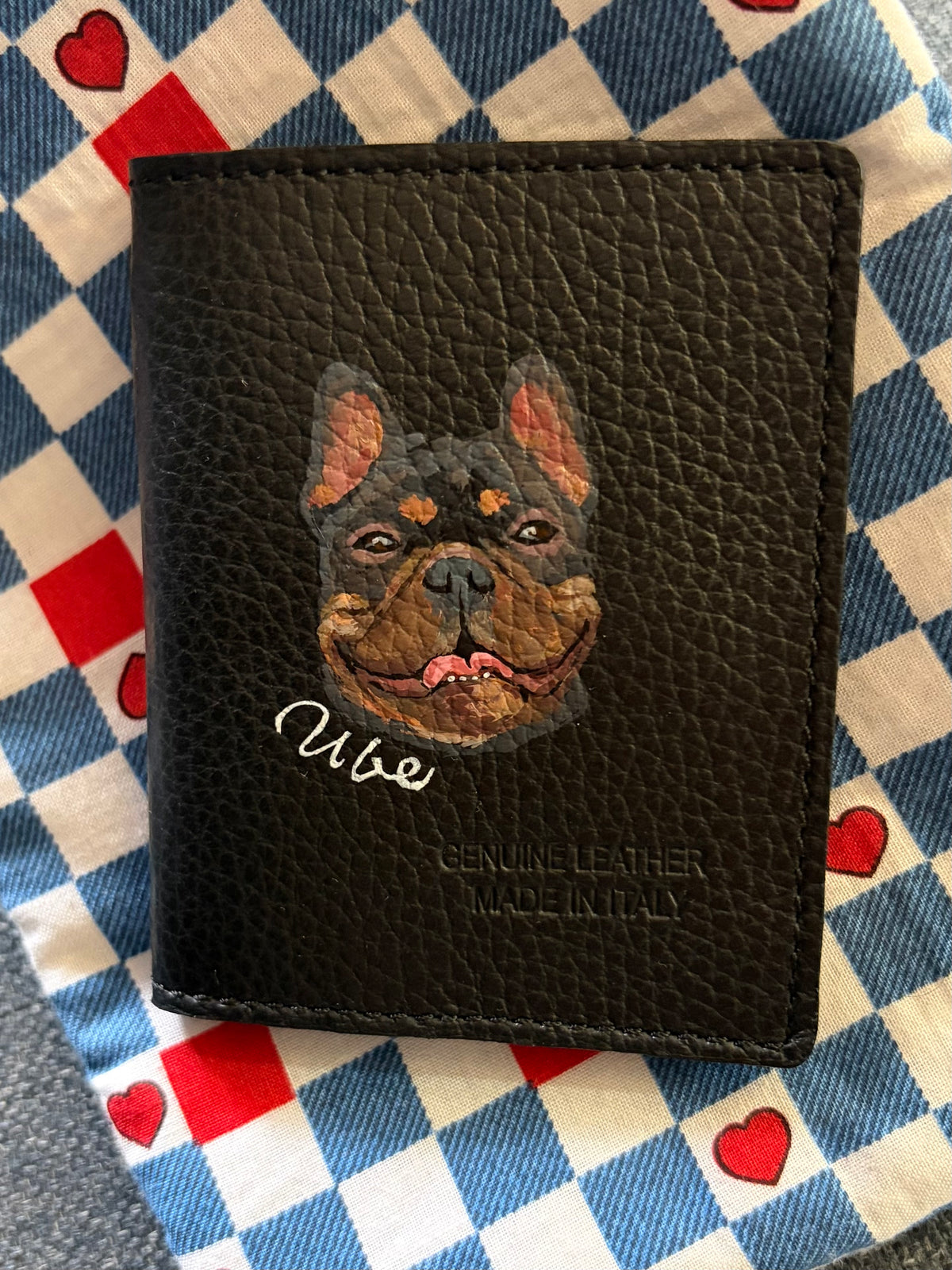 Custom Pet Portrait Leather Cardholder