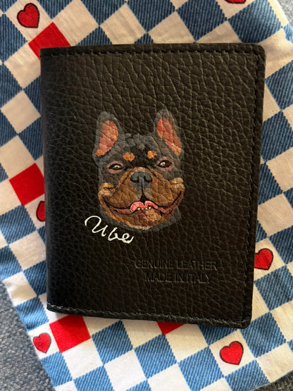 Custom Pet Portrait Leather Cardholder
