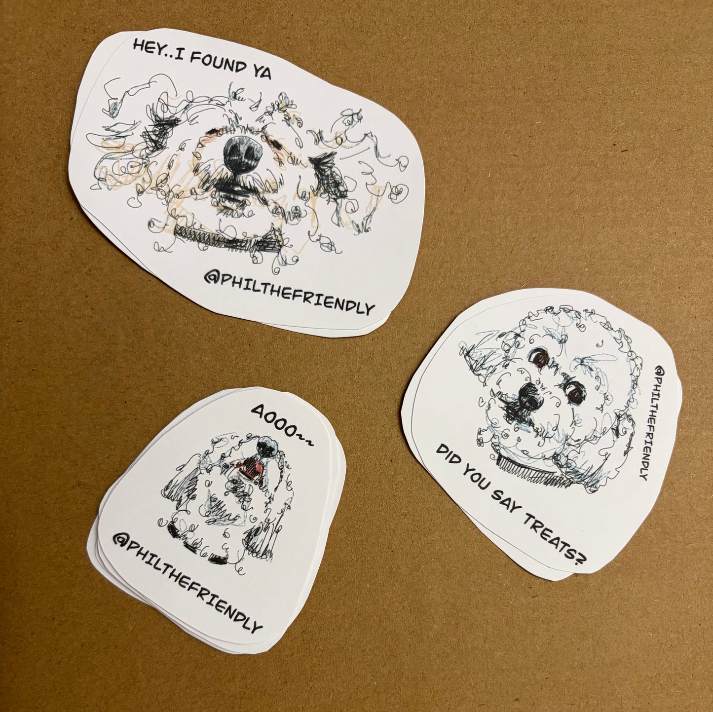 Messy Sketch Pet Portrait - Custom Stickers