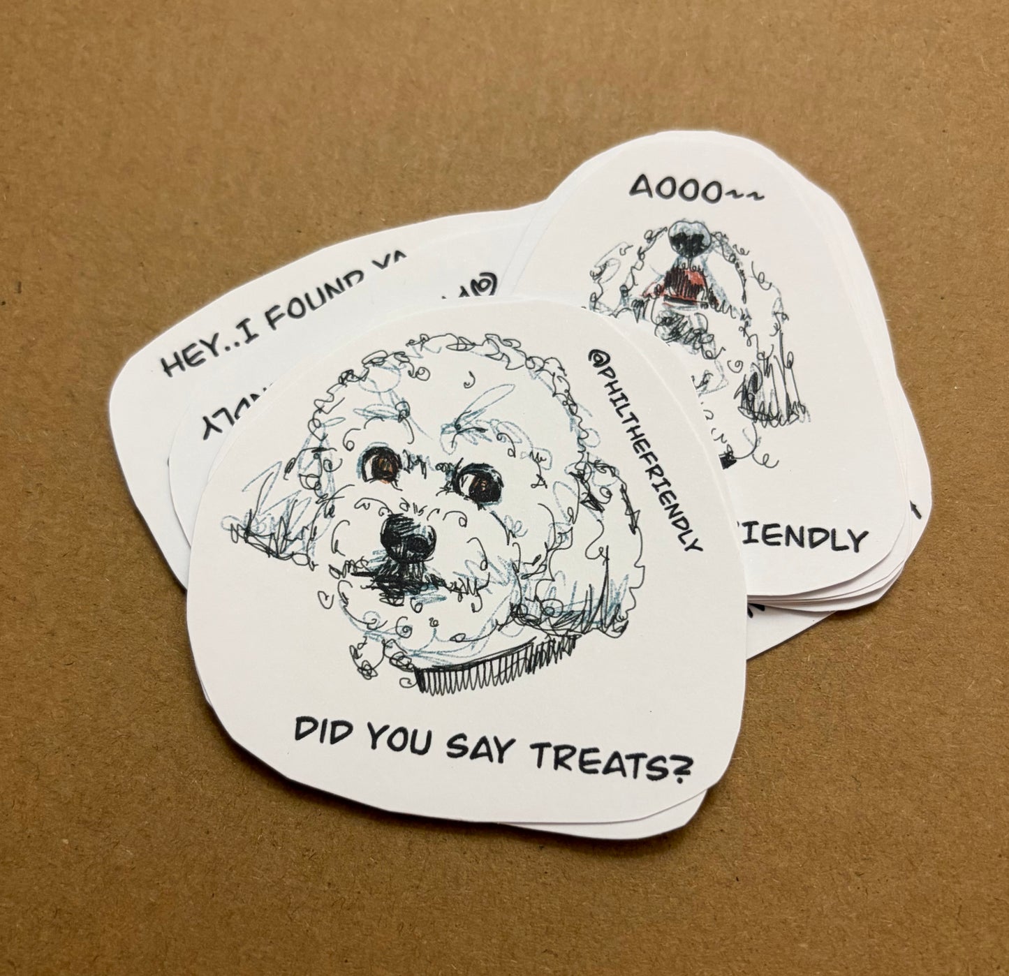 Messy Sketch Pet Portrait - Custom Stickers