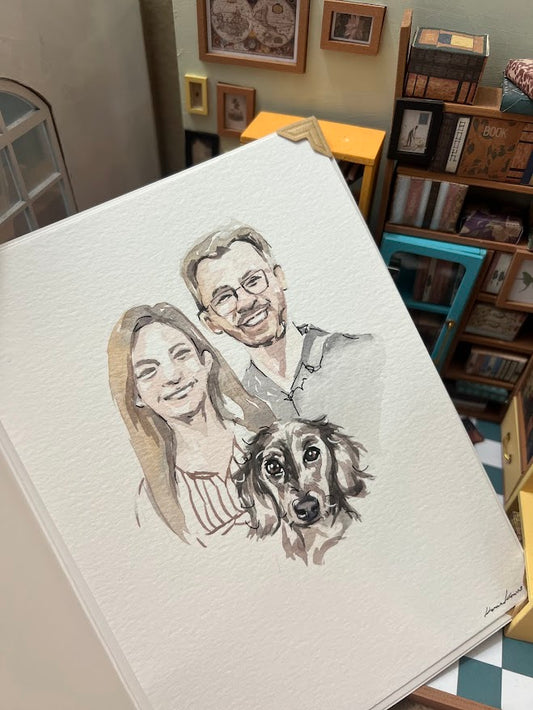 Mothers Day Pet Portrait / Watercolor