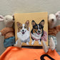Mini Pet Portrait Two Pets 4"x 4"