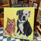 Mini Pet Portrait Two Pets 4"x 4"